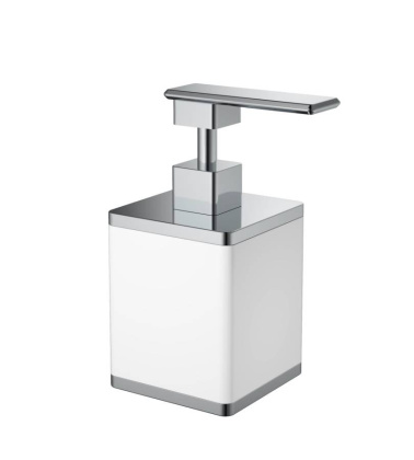 Диспенсер квадратный белый-хром 10969-W-CR Boheme