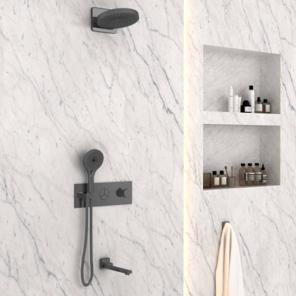 Душевой комплект VSFW-432TI1GM встраиваемый, вороненая сталь