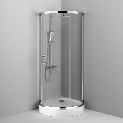 W83G-333-095CT Like Round 95 Душевое ограждение Like Round 95x95,  стекло прозрачное, проф Хром глян