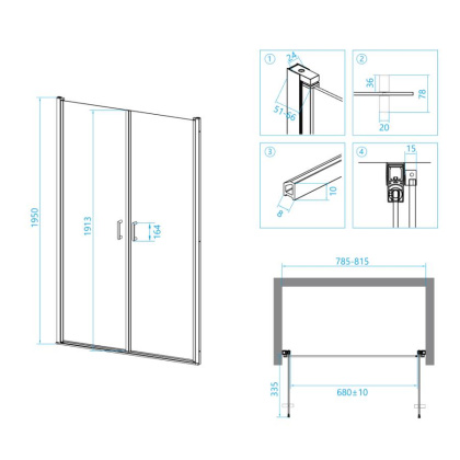 Душевая дверь RGW LE-06 80х195 прозрачное 06120608-11