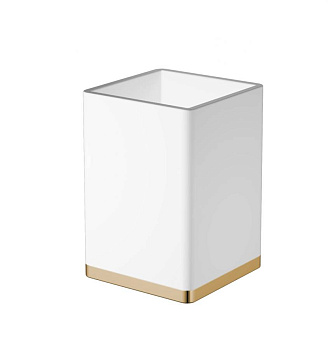 Стакан квадратный белый-золото 10961-W-G Boheme