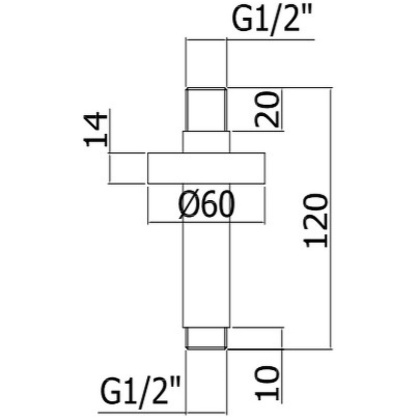 Кронштейн для верхнего душа Paffoni ZSOF064NO черный матовый Кронштейн для верхнего душа Paffoni ZSOF064NO черный матовый