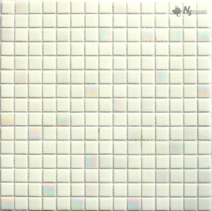 Мозаика MIX23 стекло белый (сетка) (20*20*4) 327*327