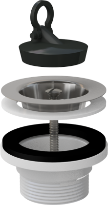 Донный клапан сифона для мойки 6/4" с нержавеющей peшeткой DN70
