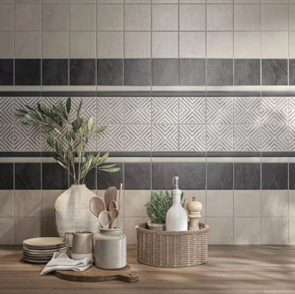 Плитка настенная 1290H Амальфи серый темный, полотно 30х40 из 12 частей 9,9*9,9*7 (1кор/0,94м2), м2