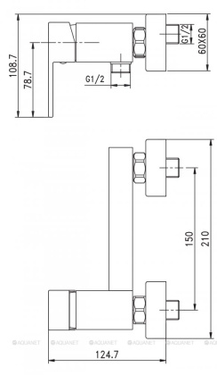 Смеситель для душа Aquanet Blanco AF420-30W Смеситель для душа Aquanet Blanco AF420-30W