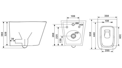 Унитаз Timo SOLI TK-303 MB подвесной безободковый черный матовый