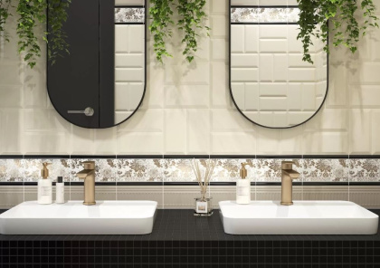 Плитка настенная 19043 Бланше беж грань 9,9*20*9.2 (40шт/0,8м2), м2