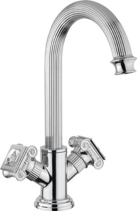 OLIMP-LS2-03/24-Sw Смеситель на раковину с донным клапаном, золото, ручки Swarovski OLIMP-LS2-03/24-Sw Смеситель на раковину с донным клапаном, золото, ручки Swarovski