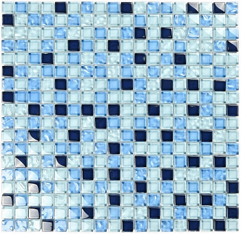Мозаика стеклянная Blue Drops (чип 8*15*15) 300*300, м2 Мозаика стеклянная Blue Drops (чип 8*15*15) 300*300, м2