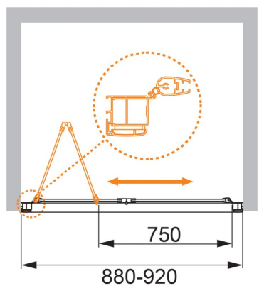 ANIMA-W-BS-90-C-Cr Душевая дверь