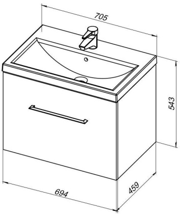 Тумба под раковину Aquanet Порто 70 белый