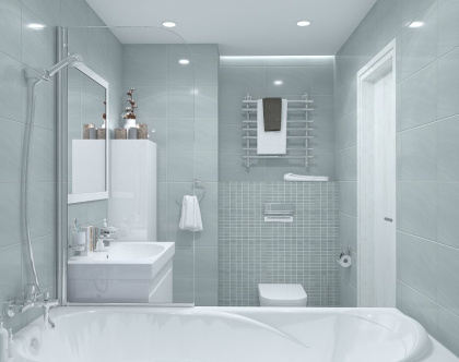 Плитка настенная 6373 Сияние голубой 25x40x8 (11шт/1,1м2), м2