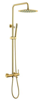 Стойка для душа со смесителем UNO Matt Gold