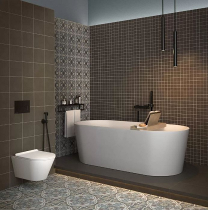 Декор мозаичный DD6418\MM Про Чементо Коричневый темный 30см*30см*9мм (1уп/6шт/)матовый, шт