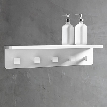 Вешалка с полкой ABBER Stein AS1651 белая матовая