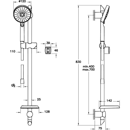 Master Slot 3F душевой сет 3 функции Master Slot 3F душевой сет 3 функции