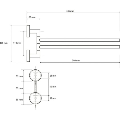 Полотенцедержатель двойной поворотный
