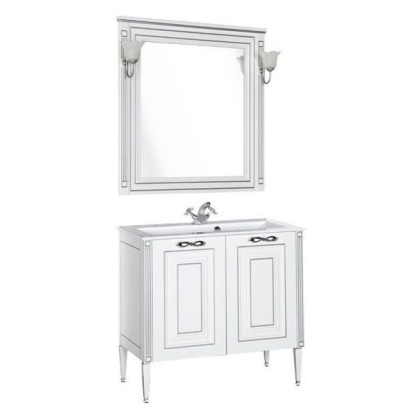 Мебель для ванной Aquanet Паола 90 белый/серебро (литьевой мрамор)