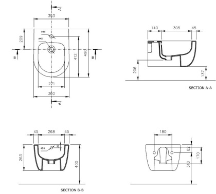 Биде подвесное Allen Brau Priority 4.31005.20 белый глянец