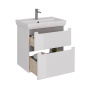 Тумба Lemark BUNO 70см под 1 раковину, подвесная/напольная, 2 ящика, цвет корпуса, фасада: Белый глянец