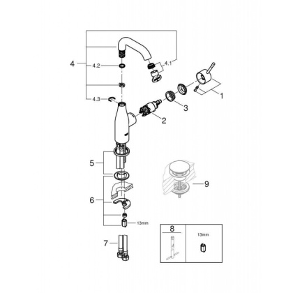 Смеситель для раковины Grohe Essence New 23463001 хром